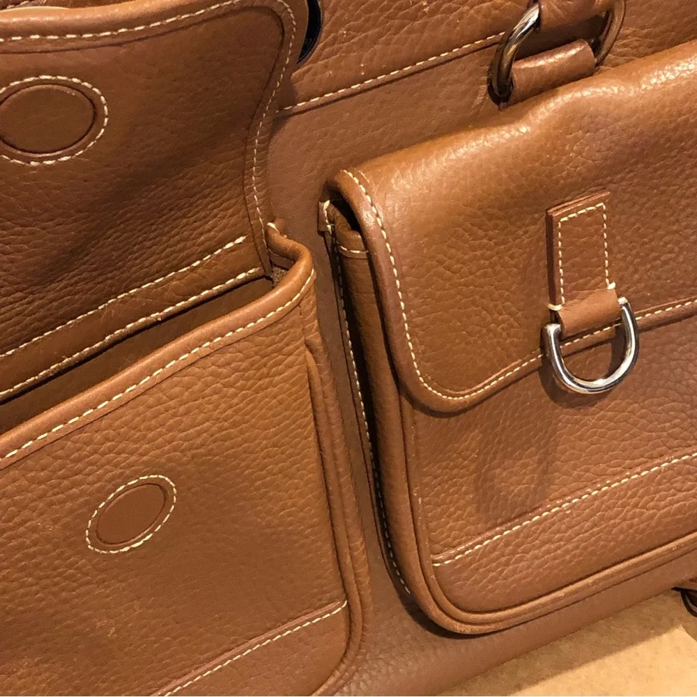 Vintage DOONEY BOURKE Brown Leather Messenger Laptop Shoulder Bag Briefcase